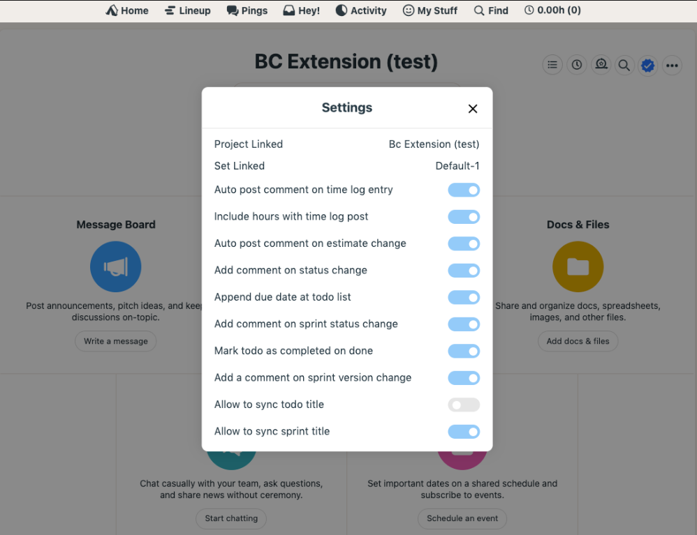 Moon BC Extension settings screenshot